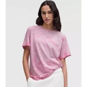 LULULEMON All Yours Oversized Pima Cotton Splatter Active Tee Size 4